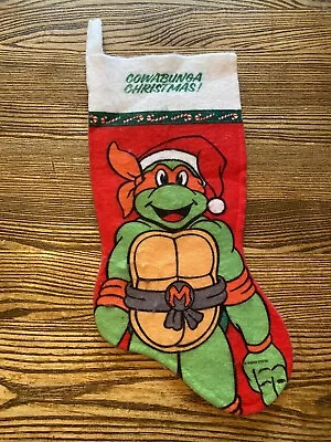 Vintage TMNT Cowabunga Christmas Felt Stocking Michelangelo 1990 Mirage Studios • $14.95