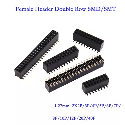 1.27mm Pitch SMD 2-40Pin Female Header Double Row Socket For PCB  Connector • $5.49