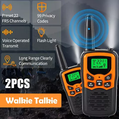 2Pcs Walkie Talkies Electronic Long Range Walky Talky 8km UHF Backlit LCD • £31.06