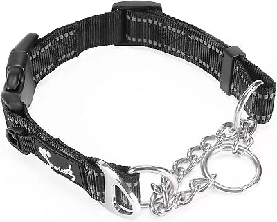 PETTOM Half Choke Dog Collar Reflective Martingale Dog Choke Collar Adjusta... • £14.09