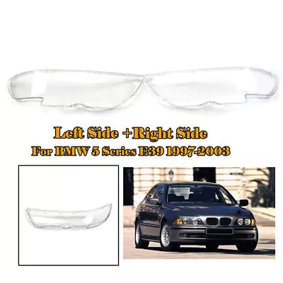 2PCS For BMW 5-Series E39 2001 2002 2003 Headlight Lens Cover Clear Left + Right • $56.99