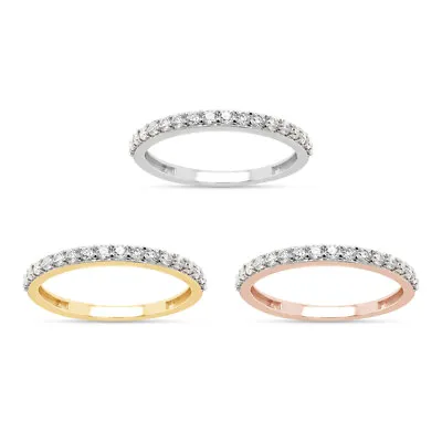 Half Eternity Wedding Band Ring 0.40ct Lab Created Moissanite In 10K Or 14K Gold • $161.50
