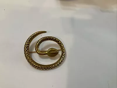 VTG MMA Metropolitan Museum Of Art Gold Tone Round Snake Pin Brooch TBM • $15