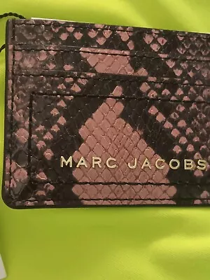 Marc Jacobs Logo Credit Card Holder 5CC Snakeskin Print Leather MSRP $110 NEW • $50