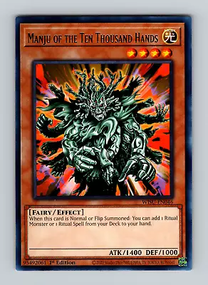 Yugioh! Manju Of The Ten Thousand Hands WISU-EN046 Rare 1st Ed NM • $1.28