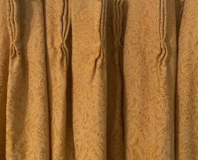 Vintage 70's Harvest Gold Mustard Textured Pinch Pleat Curtains (4 Panels) • $85