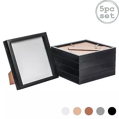 £21.99 • Buy 5x 3D Box Photo Frames Standing Hanging Craft Shadow Picture Frame 8 X 8  Black