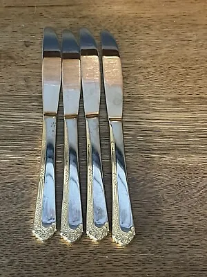 Towle Royal Rose Gold Accent Korea Stainless Flatware Set Of 4 Dinner Knives • $8.50