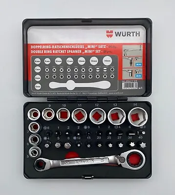 Würth Doppelring Ratschen Sortiment Mini 31 Tlg Bit Sortiment Steckschlüssel • $66.90