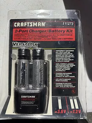 Sears Craftsman VersaPak 2-Port Charger+2 Battery Kit 911273 NOS VINTAGE 11273 • $55