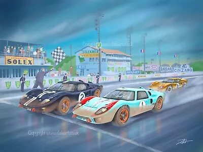 Ford Gt40 Ferrari Le Mans Artwork Limited Edition Signed & Numbered 200 Copies • £75
