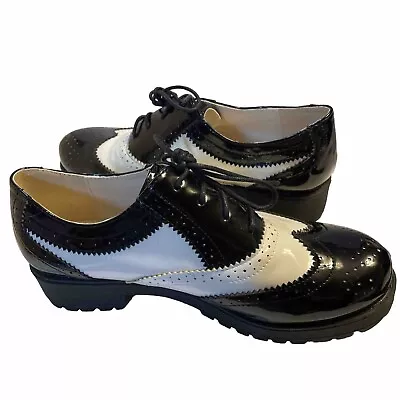 Women's Shoes 11.5 Saddle Oxford  Spectator Size 44  Retro Patent Leather NEW • $33.33