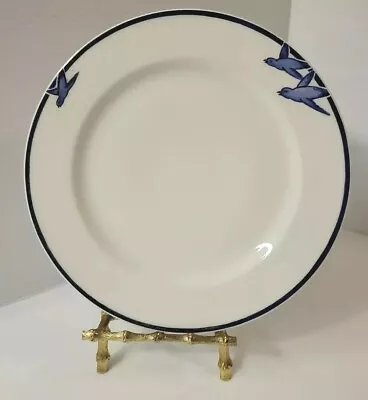 Vintage Haviland Limoges France Blue Rimmed Salad Plate Wild Blue Birds  8.5   • $14.90