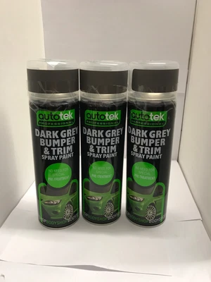 £10.95 • Buy Autotek 500ml Dark Grey Bumper & Trim Aerosol Spray Paint 3 Different Pack Sizes