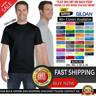 Gildan Mens 50/50 USA Cotton/Polyester Plain Short Sleeves T-Shirt G800 S-3XL • $15.93