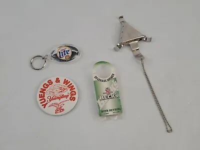 Vintage Beer Bottle Opener Key Chain Lot Of 4 Miller Becks Bass Yuengling Pin • $20