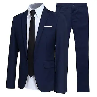 2 Piece Men Wedding Suit Slim Fit Tuxedo Suits Blazer Formal Jacket And Pants • $31.67