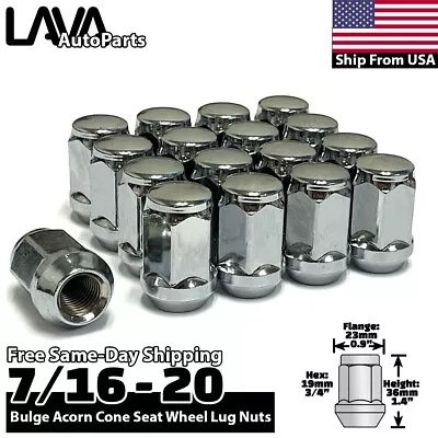 24x Chrome 7/16-20 Conical Lug Nut Fit Vintage Blazer Jimmy K5 C10 K10 Suburban • $22.99