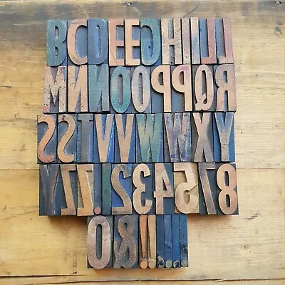 £1 • Buy WOODEN LETTERPRESS PRINTING BLOCKS  TYPE 5cm High. Choose Your Letter