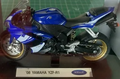 2008 Yamaha YZF R1 Motorcycle Die Cast Model Scale 1:18 Welly New And Unopened • £21.99