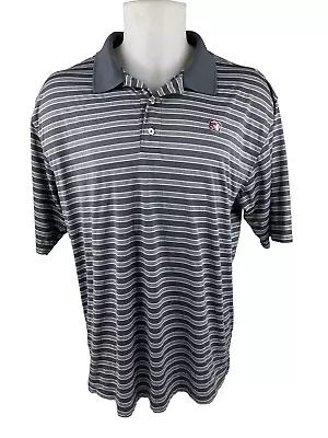 Mississippi State Bulldogs Men XL Gray Stripe Polo Shirt Southern Collegiate • $24.99