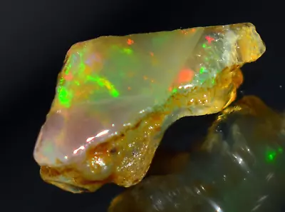 Opal Rough 18.35 Carat Natural Ethiopian Opal Raw Welo Opal Gemstone Multi Fire • £14.39