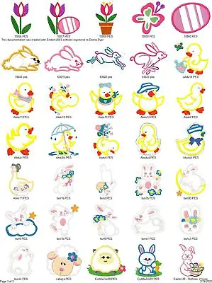 87 Easter Applique Collection Embroidery Machine Designs Pes Jef Hus • $7.95