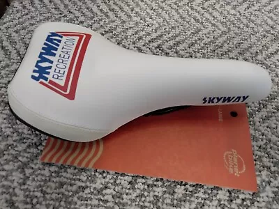 Old School Style Custom Skyway Bmx Seat Single Railed New White Large • $38.38