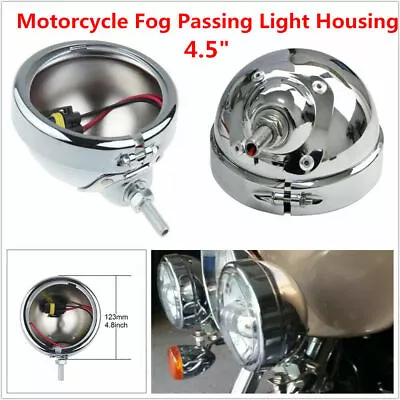 2PCS For Motorcycle 4.5'' 4-1/2 Inch Chrome LED Fog Passing Light Housing • $25.49