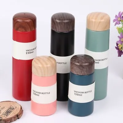 £8.09 • Buy 150/250ML Thermos Water Cup Mini Wood Grain Thermos Cup Mug Outdoor Pocket Cup`