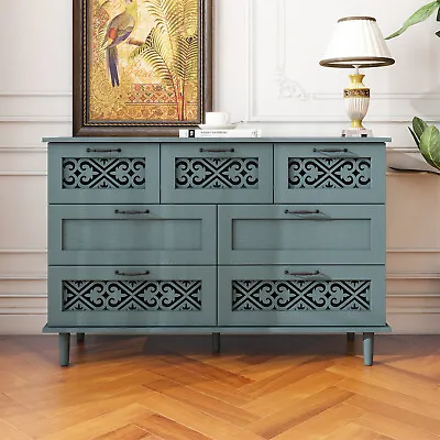 7 Drawer Dresser For Bedroom Wooden Storage Cabinet Chest Of Drawer Organizer • $284.99