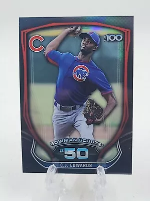 2015 C. J. Edwards Rookie Rc Bowman Top 100 Refractor Insert • $1.69