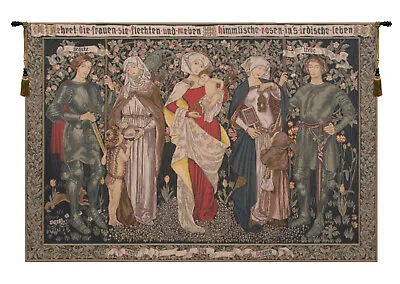 Women's Worth Decorative  Medieval Decor Belgian Bohemian Tapestry Wall Hanging • $493