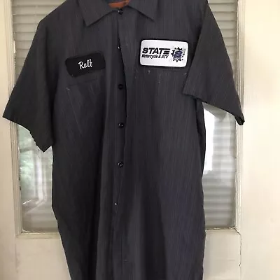 Vintage Mechanic  Auto Shop Shirt Men's S-SS Striped Short Sleeve • $24.99