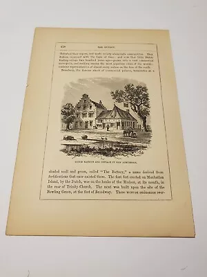 $9.95 • Buy Dutch Cottage And Mansion In New Amsterdam New York C. 1866 Engraving