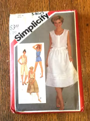 Vintage Simplicity #5460 Sewing Patterns Camisoles Skirt Romper Etc. Size 14 • $3.95