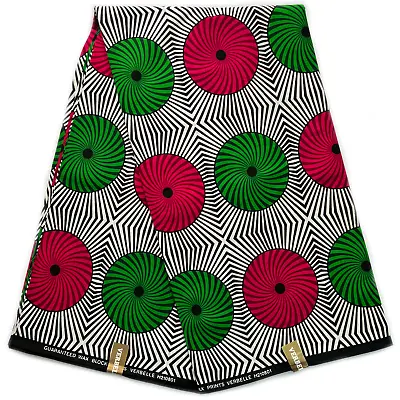 £19.98 • Buy African Fabric Wax Print 100% Cotton Ethnic Ankara Yards Green Pink White Black
