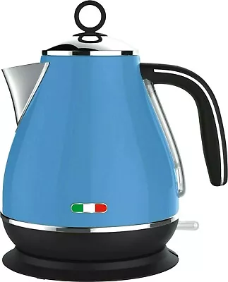 Vintage Electric Kettle Sky Blue 1.7L Stainless Steel Auto OFF 2200W Nt Delonghi • $69.99