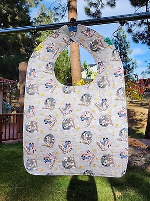 Handmade Adult Special Needs Bib Quilted Disney Mickey Mouse Stars • $15.50