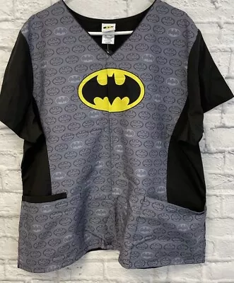 NEW Batman Scrub Top Shirt Womens 2X DC Comics Nursing Gift Super Hero • $28.07