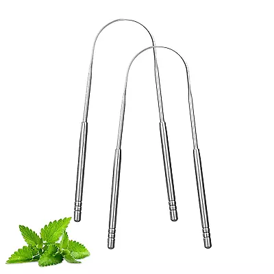 2 Pack Tongue ScraperStainless Steel Tongue CleanersTongue Scraper For Adults • $7.23