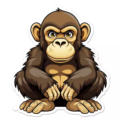 Cartoon Chimp Monkey Vinyl Decal Sticker Indoor Outdoor 3 Sizes #11805 • $23.95