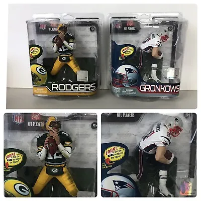 NFL Players Rob Gronkowski  Patriots & Aaron Rodgers Packers Figures Set Of 2 • $44.99