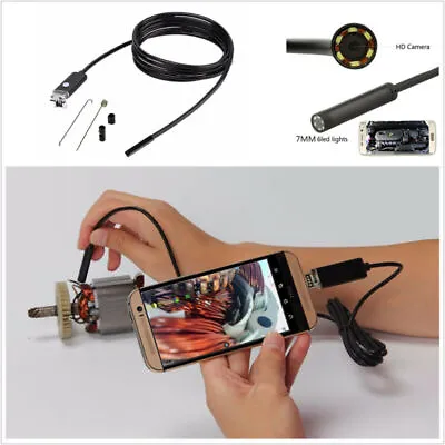 7mm 5M Vehicles Car Endoscope HD 6Led Android PC USB Borescope Inspection Camera • $16.06