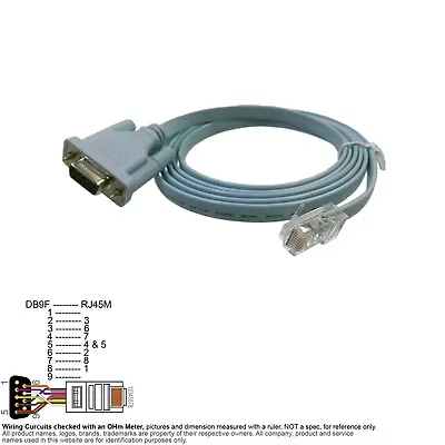 Cable Serial Console D-Sub DB9 DB 9 Pin Female RJ45 Male Cisco 3081377000 • $3.60