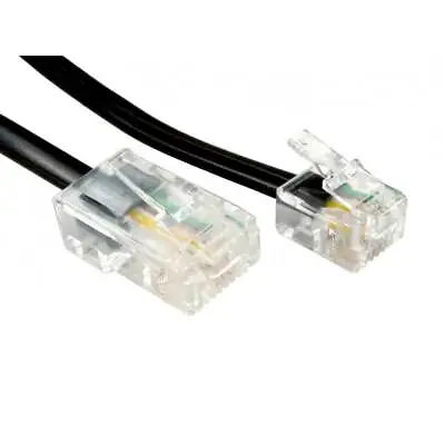 2m Black RJ11 To RJ45 Cable For ADSL Modem To BT VDSL NTE VTE Wall Faceplate • £3.95