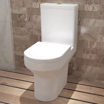 £127.74 • Buy Close Coupled Toilet Pan And Cistern Modern Bathroom Round Soft Close Seat