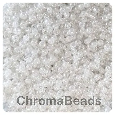 £4.25 • Buy 100g WHITE CEYLON Glass Seed Beads - Choose Size 6/0, 8/0 Or 11/0 (4, 3 Or 2mm)