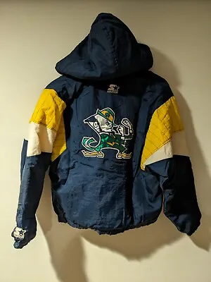 Vintage 90s Notre Dame University Fighting Irish Youth Medium Starter Jacket • $49.99