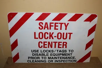 Vintage Safety Lock-Out Center Disable Equipment To Clean Factory 24  Sign • $75